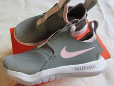 Nike Flex Runner TD Grey/Pink Toddler Girl's Slip On Shoes Size 4C NIB