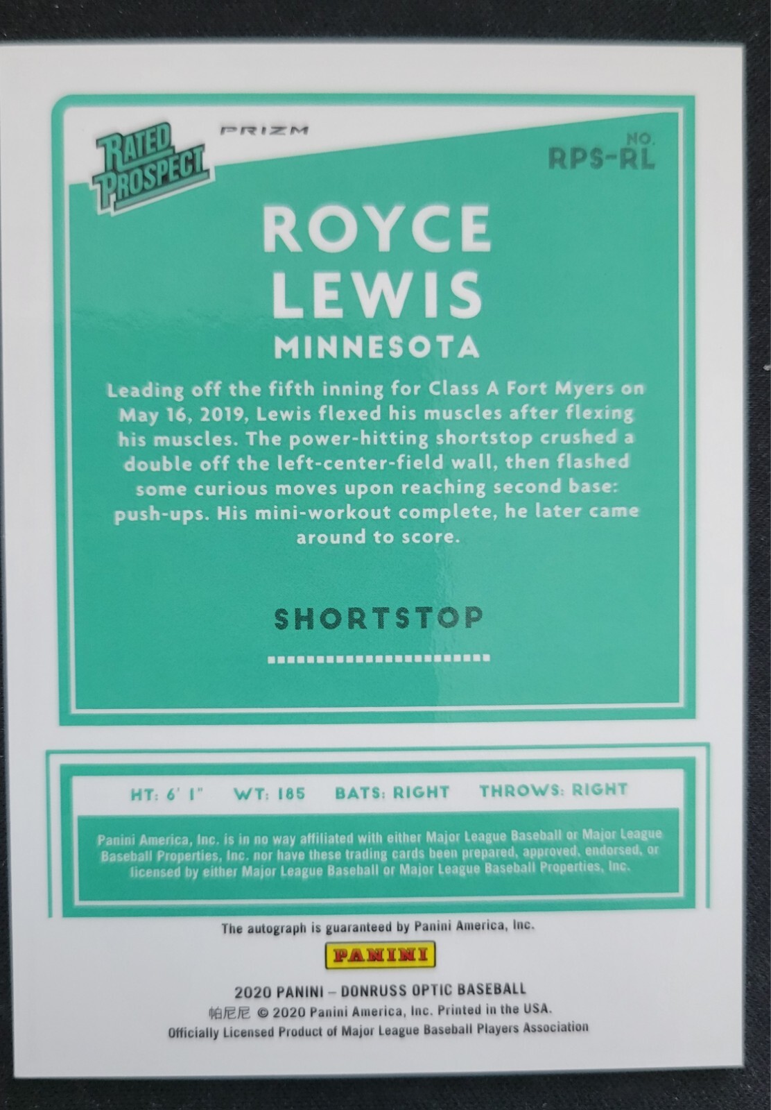 2020 Optic Royce Lewis Rated Prospect Pink Velocity UrbanKitchens.co.uk