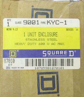 SQUARE D Single Element Stainless Steel Push Button Enclosure 9001 KYC 1