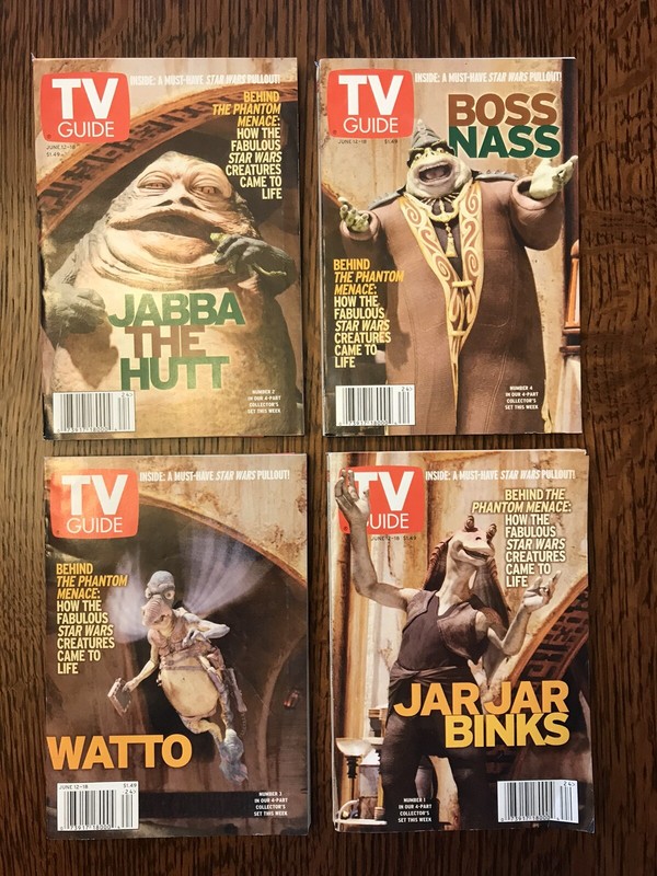 TV Guide Star Wars Set Of 4 Covers June 12 - 18 1999 THE PHANTOM MENACE-No Label