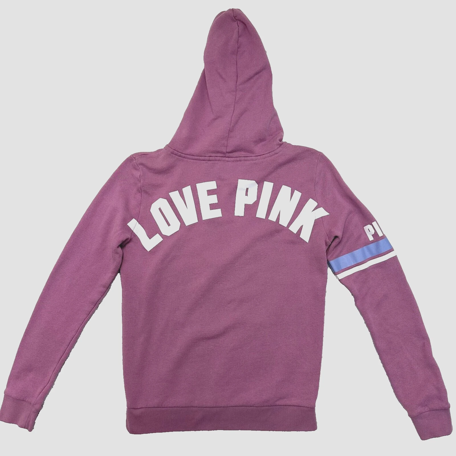 VETEMENTS Felpa con cappuccio Victoria's Secret ROSA cordini donna S tasca anteriore difetti multicolore