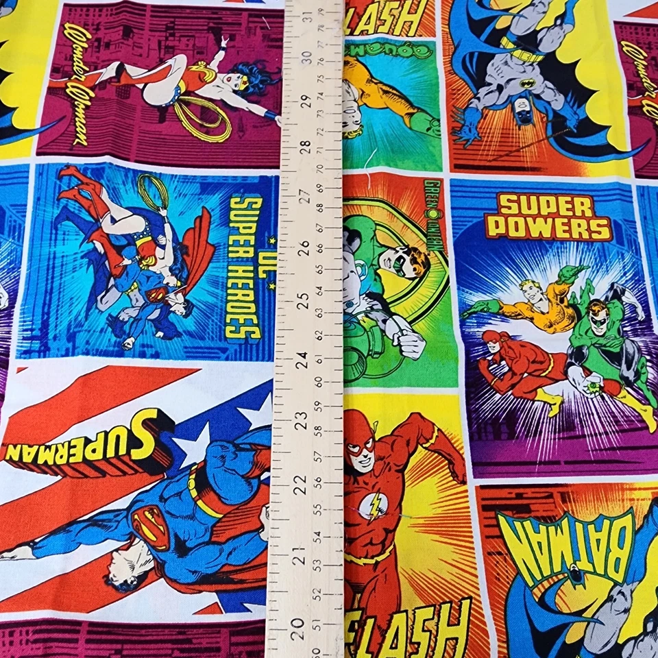 DC Super Heroes Camelot Fabrics Cotton 2/3 Yard OOP Superman Batman Super Powers - Image 4 of 4