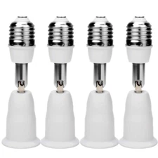 4 Pack Adjustable Vertical 90° E26/E27 Light Socket Extender 4.5 Inch Extension