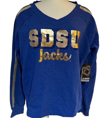 SDSU Jacks Women s Gold Script Sweatshirt Colosseum Medium New
