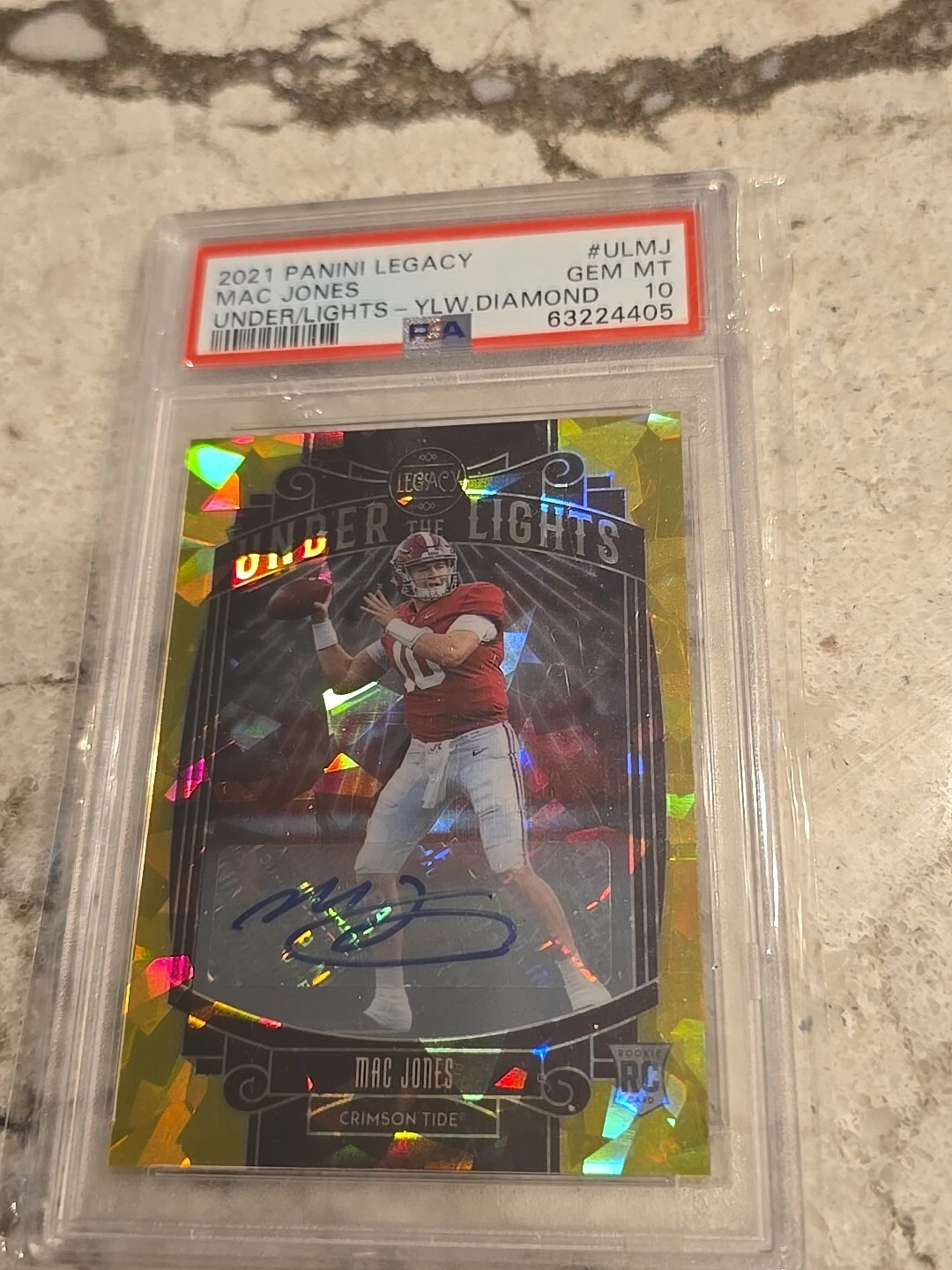 Mac Jones Panini Legacy Under the Lights #ULMJ Diamond