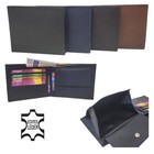 Geldbörse Portemonnaie Geldbeutel Herren Echt Leder Portmonee Querformat dünn