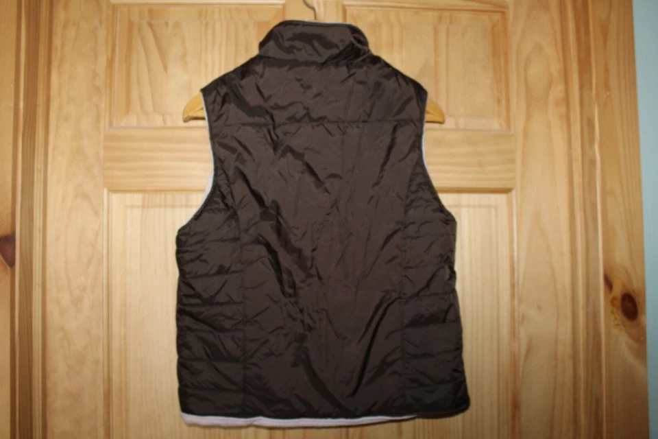 KC Collections Brown Puffy Vest with Pink Lined Fleece Womens Vest - M - Image 2 of 3