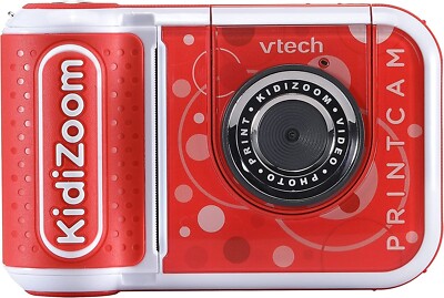 VTech KidiZoom PrintCam (rot), Digitalkamera für Kinder mit integriertem Drucker