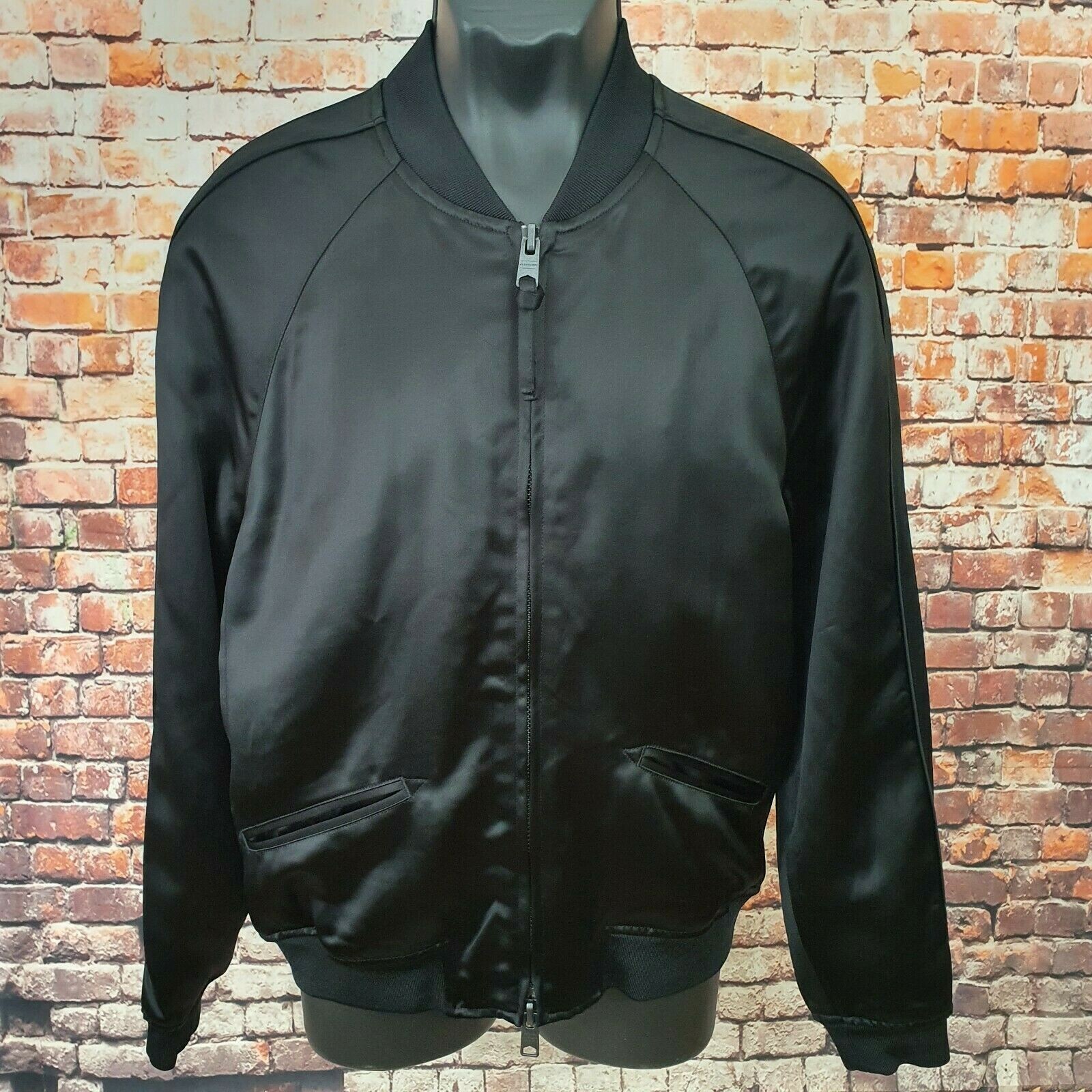 BLACK 'YUKI' SATIN BOMBER JACKET SIZE 