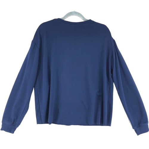C&C California Womens Size M Sweater Interlocking Hearts Stretch Navy Blue - Picture 8 of 18