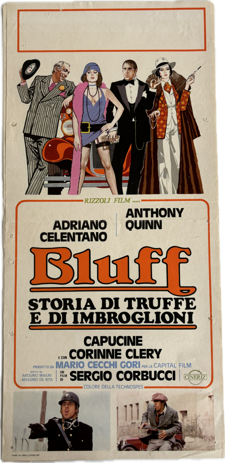Locandina originale film Bluff - Storia di truffe e di imbroglioni (1976) - Regia di Sergio Corbucci