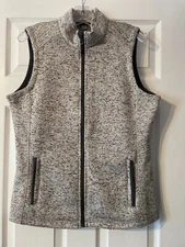 Port Authority Ladies Sweater Fleece Vest L236 Size Large Grey Heather-NWOT