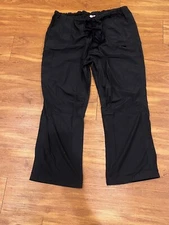 2X Just Love Womens Utility Scrub Pants Black Drawstring Belted 4 Pockets Tall