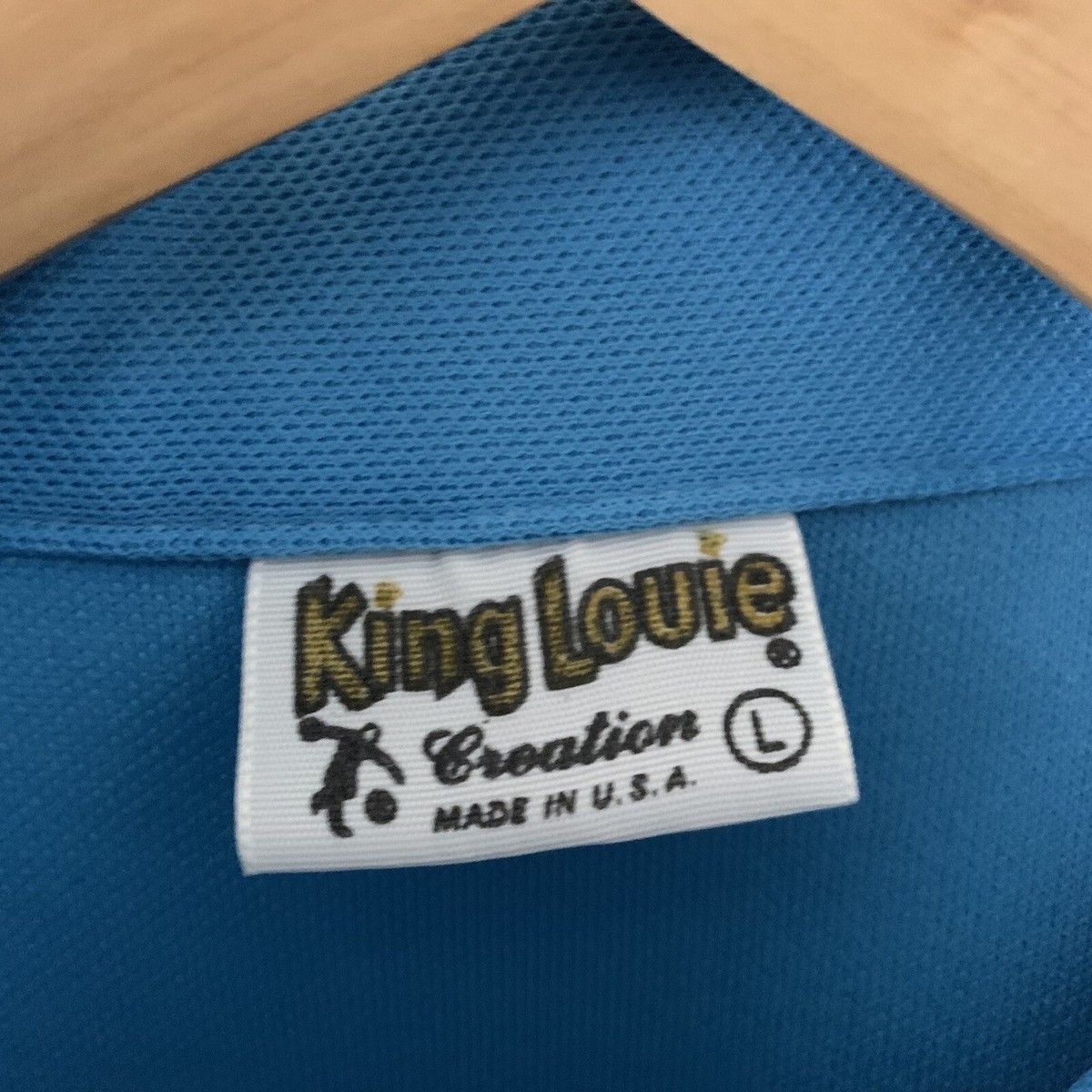 Vintage 1960's King Louie Bowling Shirt Blue Size L Large