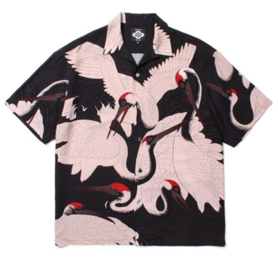 BUDSPOOL x Gakkin Men's Short Sleeve Shirt Blouse XL Black Collab