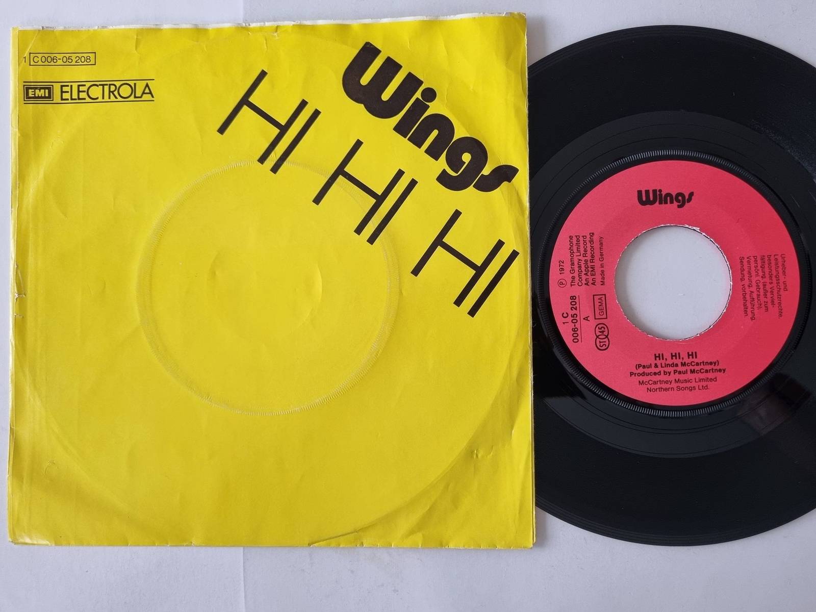 Wings/ Paul McCartney - Hi hi hi/ C Moon 7'' Vinyl Germany