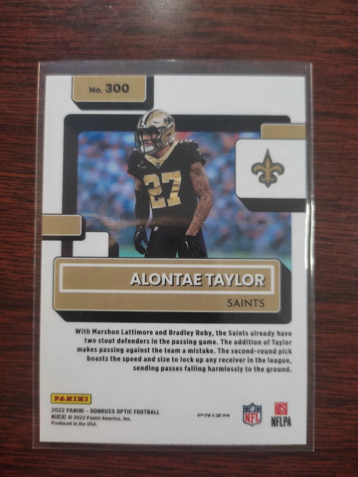 Alontae Taylor 2022 Optic Rated Rookie Fanatics Red Hyper Prizm RC #300 Saints - Image 2 of 2