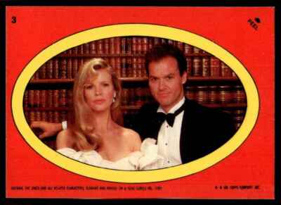 1989 TOPPS BATMAN THE MOVIE VICKI VALE BRUCE WAYNE STICKER #3