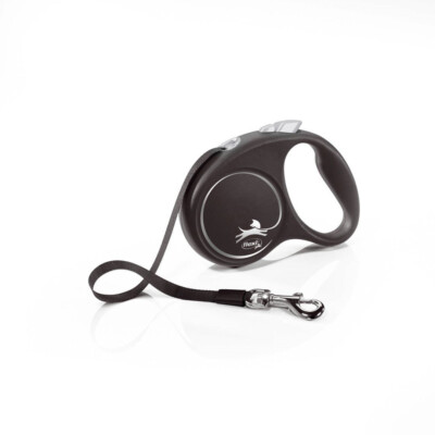 Flexi Automatische Hundeleine Black Design S Band 5 M Schwarz