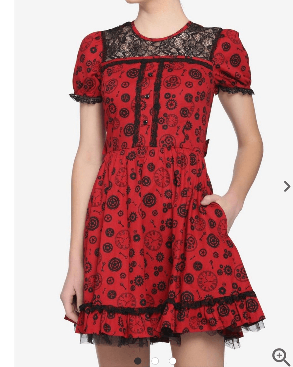 red and black steampunk dress Gothic Steampunk Lolita Victorian Evening Party Red Dress Costume  Halloween#