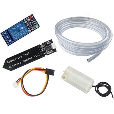 Arduino-Bewässerungs-DIY-Kit: Bodenfeuchtesensor, Relaismodul, Mini-Wasserpumpe