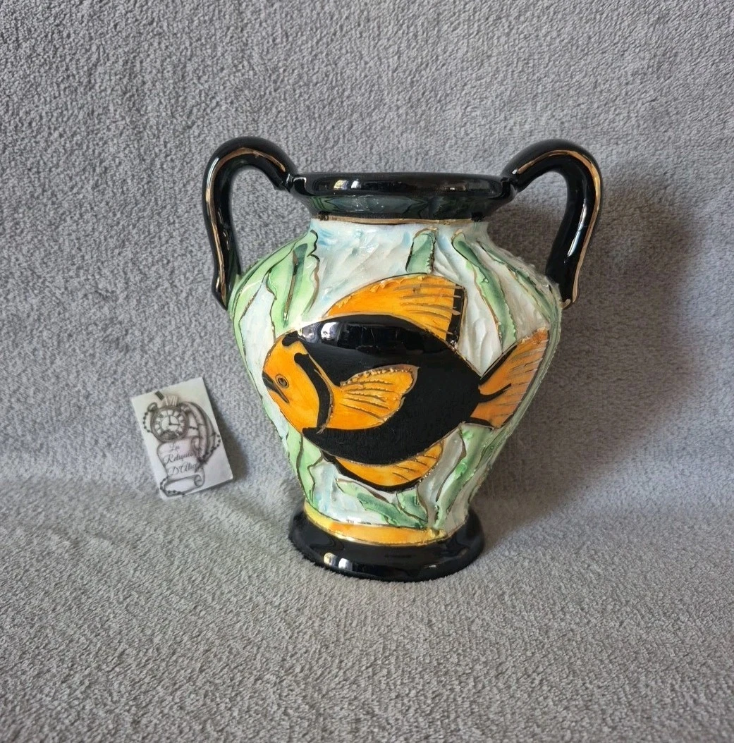 ANCIEN PLAT EN Forme de Poisson - Céramique de Vallauris - Décoration