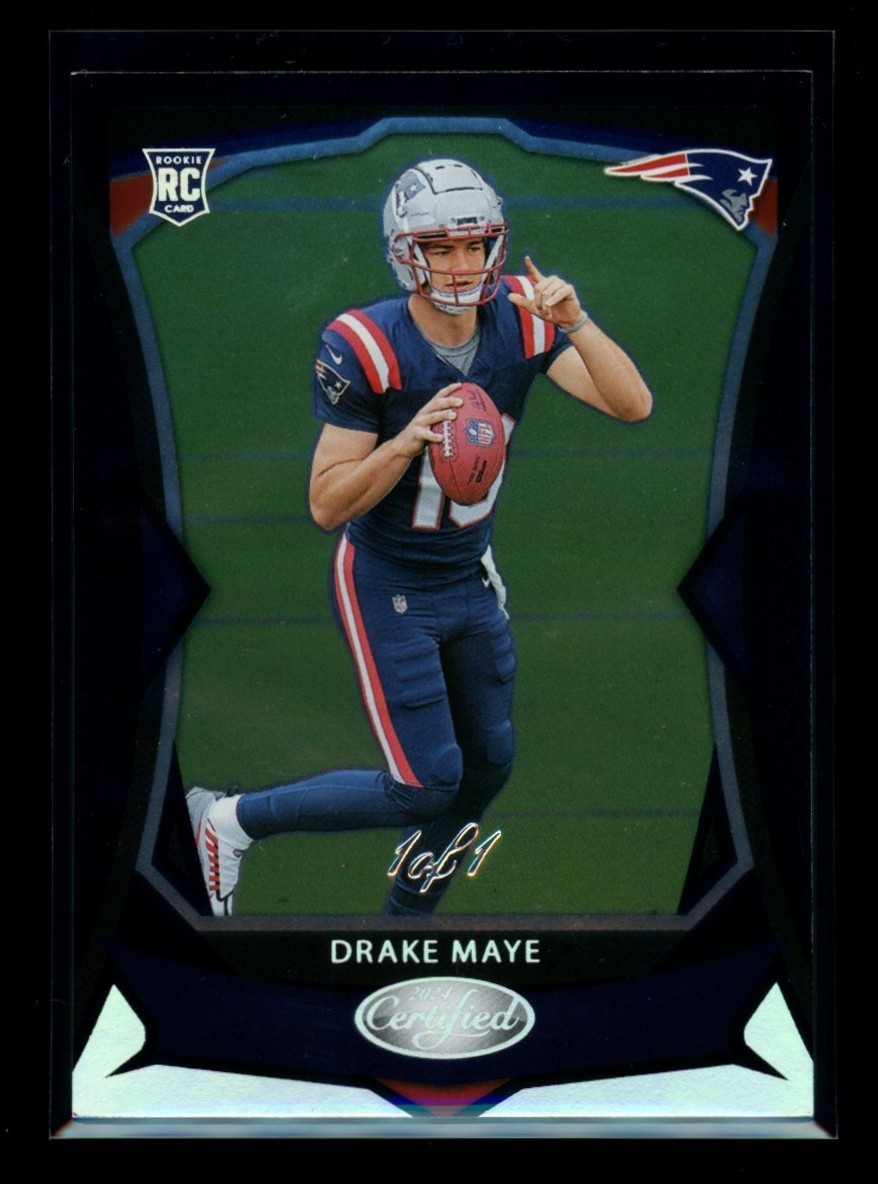 2024 Panini Certified #103 Drake Maye Black Mirror FOTL 1/1 Rookie Patriots RC