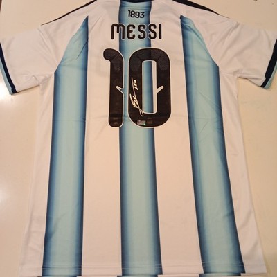Signed Messi #10 Argentina Jersey with COA – Autographed Lionel