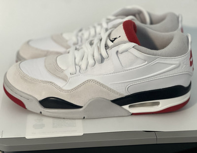 Nike Air White/Gray/Black/Red Low Top Lace-Up Athletic Sneakers
