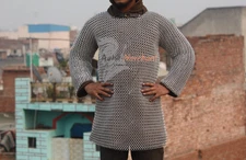 Aluminum Butted Hauberk 10mm Butted Chainmail long Sleeve Shirt Best Gift