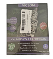NIP VICSOM 4 Pk Light Blue Waterproof Pheromone Anxiety Calming Collars for Cats