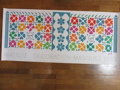 Rare Henri Matisse Large Decoration with Masks 1953 Decoration