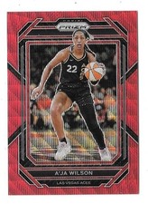 2023 PANINI PRIZM WNBA BASKETBALL #25 A'JA WILSON RUBY WAVE PRIZM PARALLEL,ACES