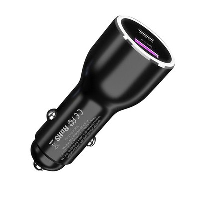 2 In 1 45W USB Type C PD Super Car Charger Cigarette Lighter Charging Adapter