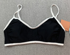 Shade  Shore Modern Bralette Bikini Swimsuit Top Women L 12-14 Black White Cute