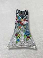 Y2K Dress Women Size Medium Multicolored Retro Mesh Vintage Summer 90s 2000s.