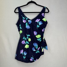 It Figures 18W Swimdress Slender Thighs 1 PC Bathing Suit Multicolor Modest