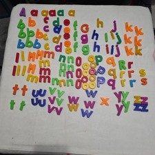 Lot of Magnetic Plastic Alphabet Letters Mixed Colors Sizes 125 Pcs