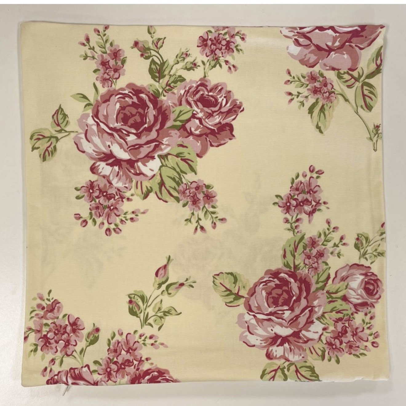 Copricuscino Floreale 43x43 cm Rosa su Crema foto 6
