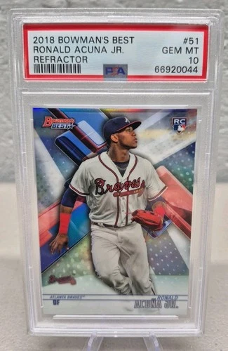 2018 Bowman's Best Refractor #51 Ronald Acuna Jr Braves RC Rookie PSA 10