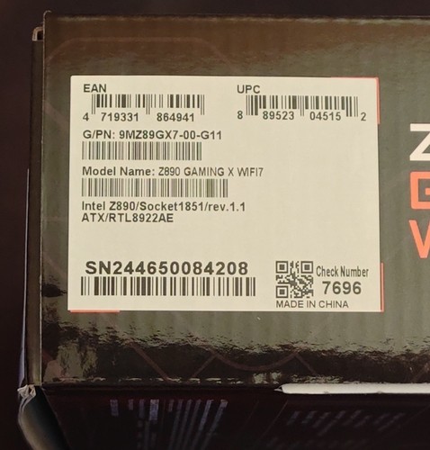 *NEW* Gigabyte Z890 GAMING X WIFI7 Intel LGA 1851 ATX Motherboard PCIe 5 DDR5 - Picture 2 of 2