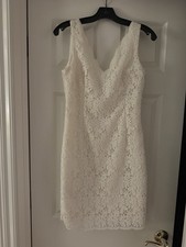 Ann Taylor White Floral Lace Sheath Dress Sleeveless Lined Size 2