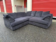 Blue Cord Fabric Corner Sofa - London Delivery Available