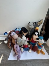 Vintage Disney Plush Lot 9 Mickey Mouse Goofy Jungle Book Muppet Large 80  s 90  s