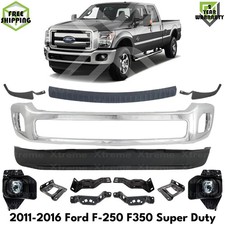 Front Bumper Chrome & Brackets Kit For 2011-2016 Ford F-250 F-350 Super Duty