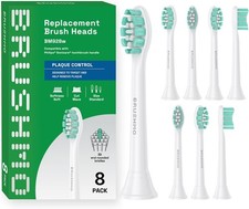 replacement brush heads 8 pack white plaque control compatible