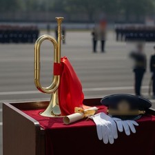 Small Brass Bugle Trumpet Bright Sound Brass Bugle Portable Set
