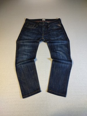 Replay Jeans Herren Gr. W33 L34 Modell Anbass M914N Slim Fit Vintage Dunkelblau