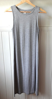 Club Monaco Dress Womens Small Gray Sleeveless Tank Midi Rayon Elevated Basic