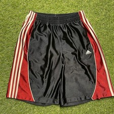 Vintage Y2K Adidas Basketball Shorts Men  s M 3 Stripe Dazzle Silky Shiny Baggy